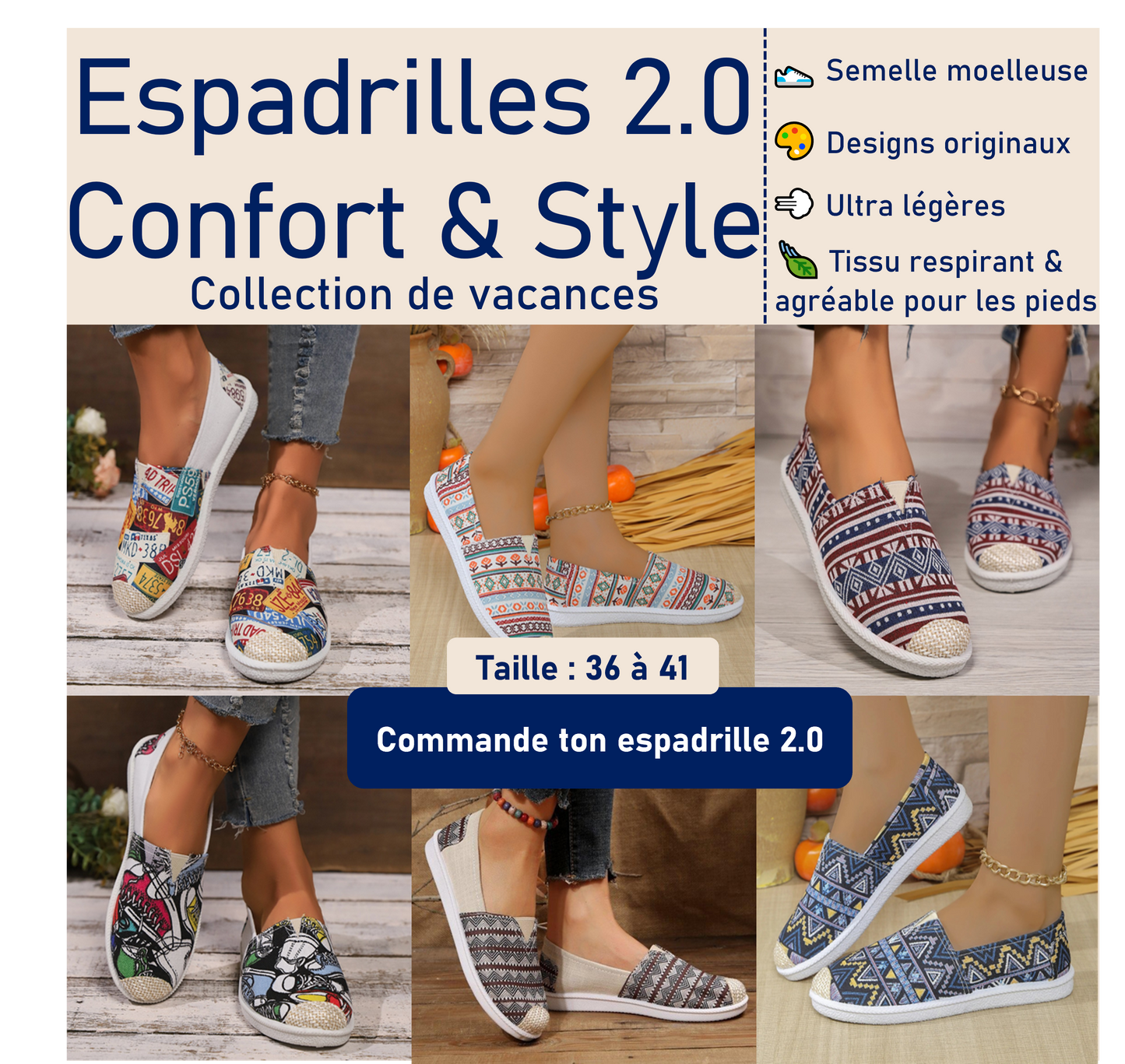 Espadrilles 2.0- Confort, Style & Originalité à vos pieds
