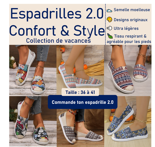 Espadrilles 2.0- Confort, Style & Originalité à vos pieds
